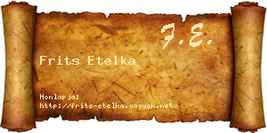 Frits Etelka névjegykártya